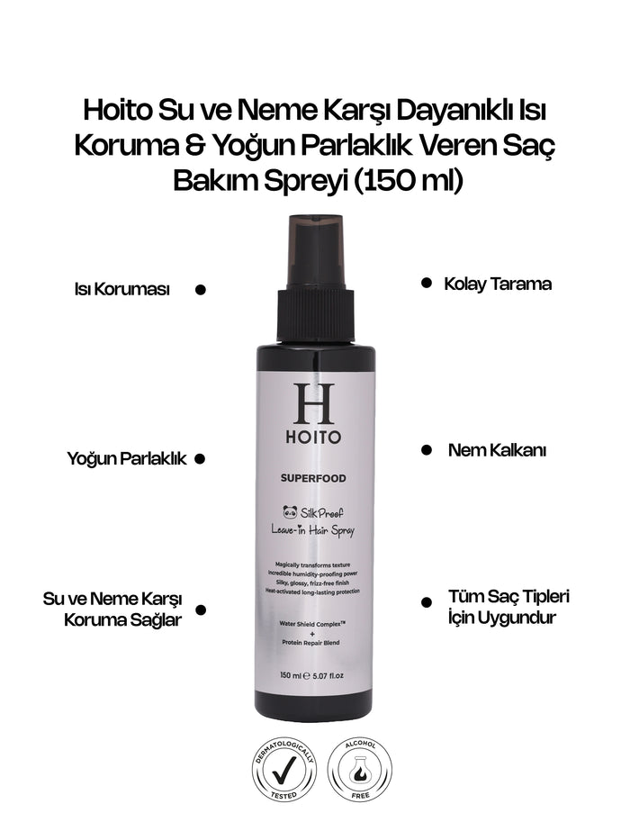 Su ve Neme Karşı Dayanıklı Isı Koruma Yoğun Parlaklık Kolay Tarama Sağlayan Saç Bakım Spreyi 150ml