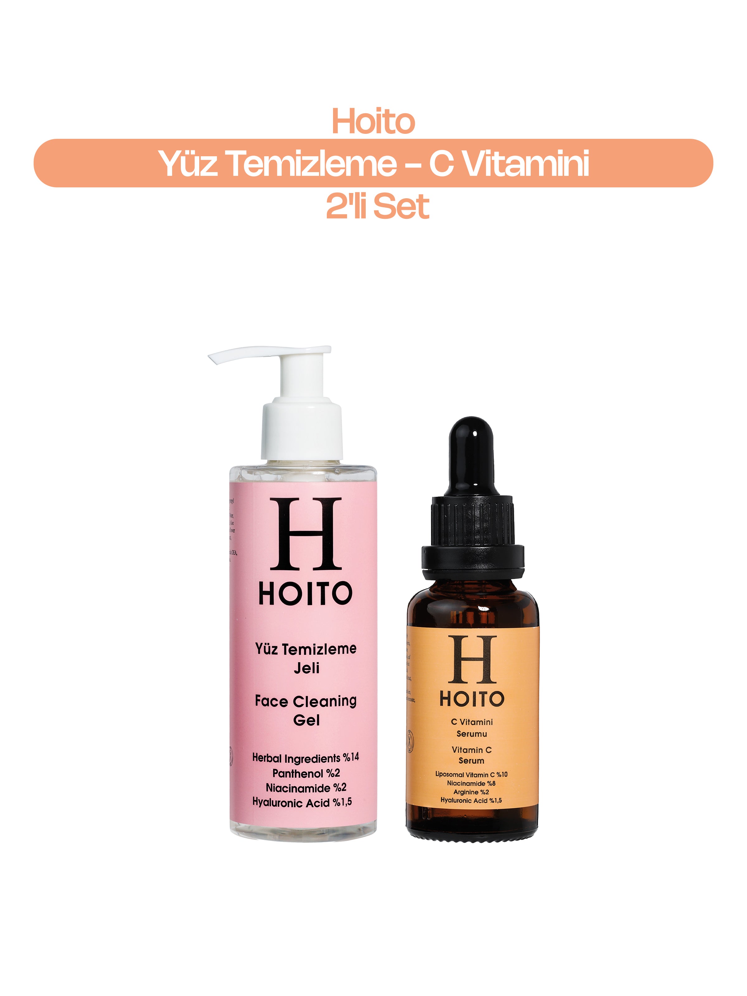 Arındırıcı & Aydınlatıcı Ton Eşitleyici Cilt Bakım Rutini: Yüz Temizleme Jeli (200 ml) + C Vitamini Serumu (30 ml)