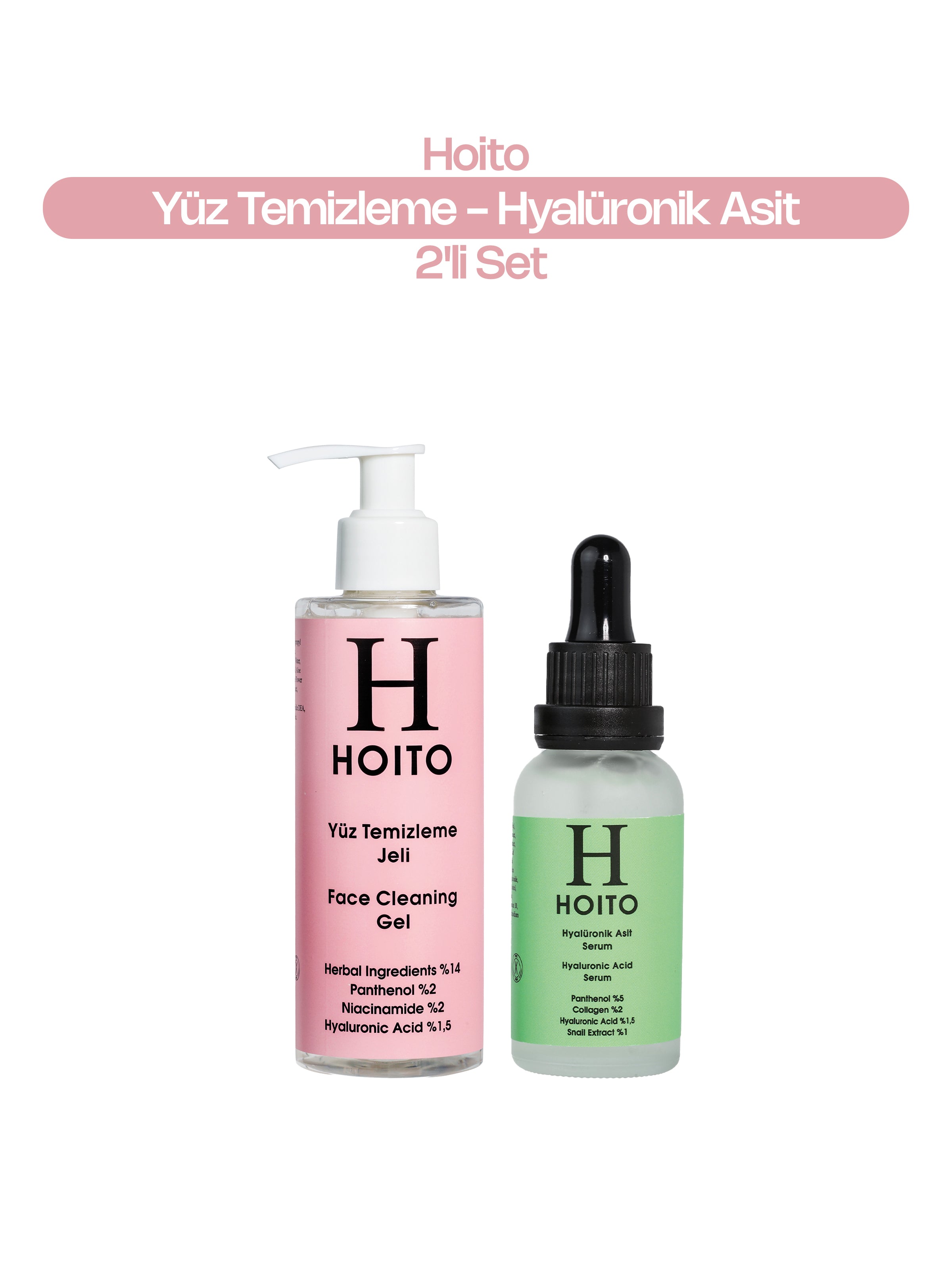 Yüz Temizleme Jeli 200ml & Hyalüronik Asit Serum 30ml 2'li Set