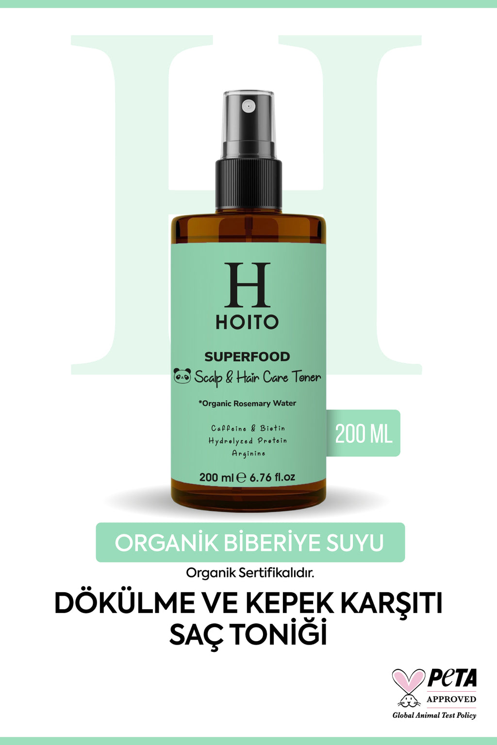 Saç Dökülmesi Karşıtı, Hızlı Saç Uzatma, Organik Biberiye Suyu, Saç ve Saç Derisi Bakım Toniği 200ml