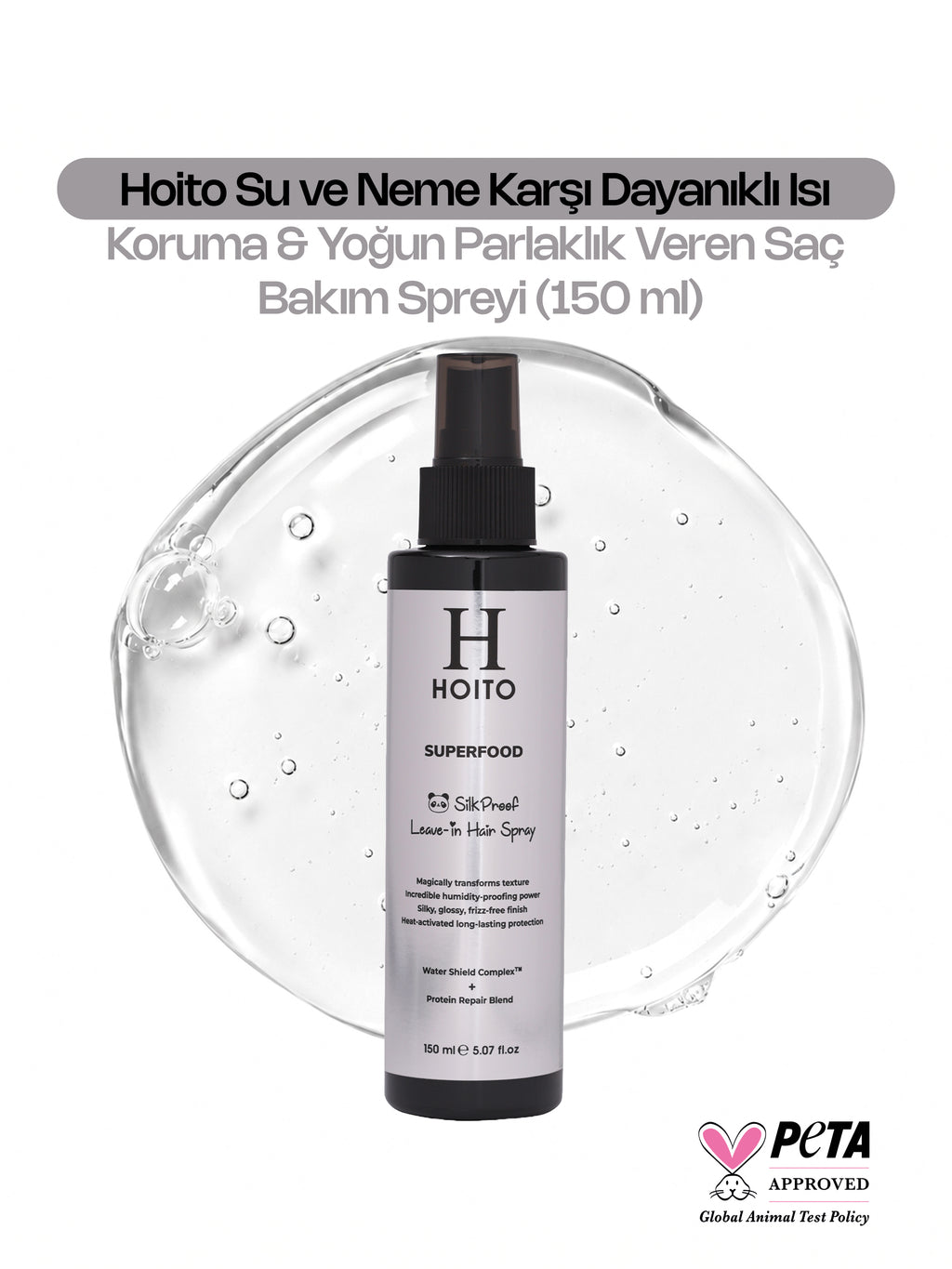 Su ve Neme Karşı Dayanıklı Isı Koruma Yoğun Parlaklık Kolay Tarama Sağlayan Saç Bakım Spreyi 150ml
