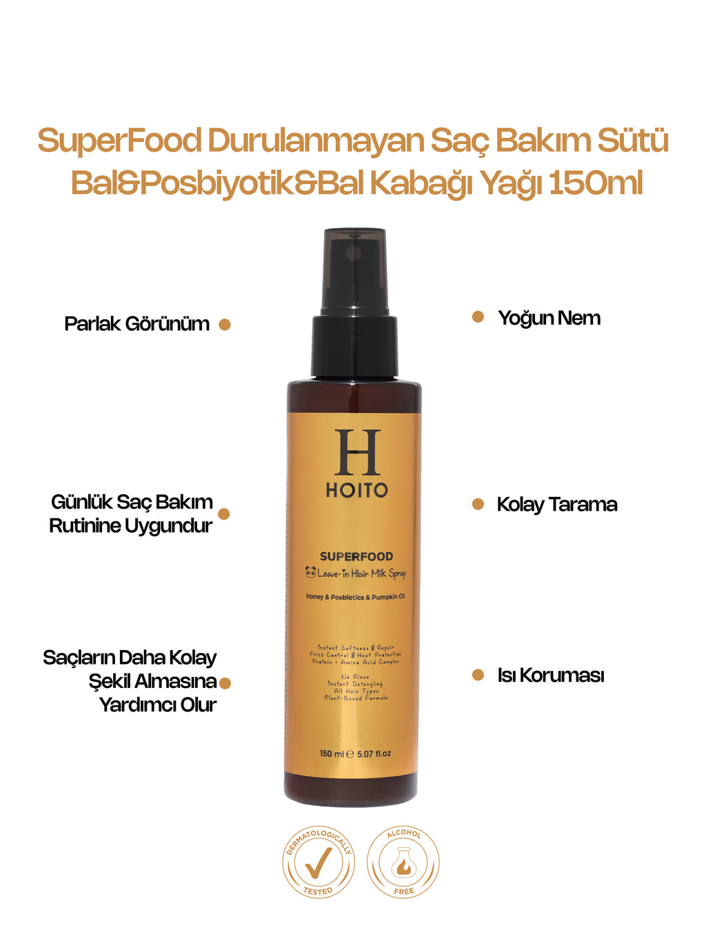 SuperFood Durulanmayan Saç Bakım Sütü Bal&Posbiyotik&Bal Kabağı Yağı 150ml