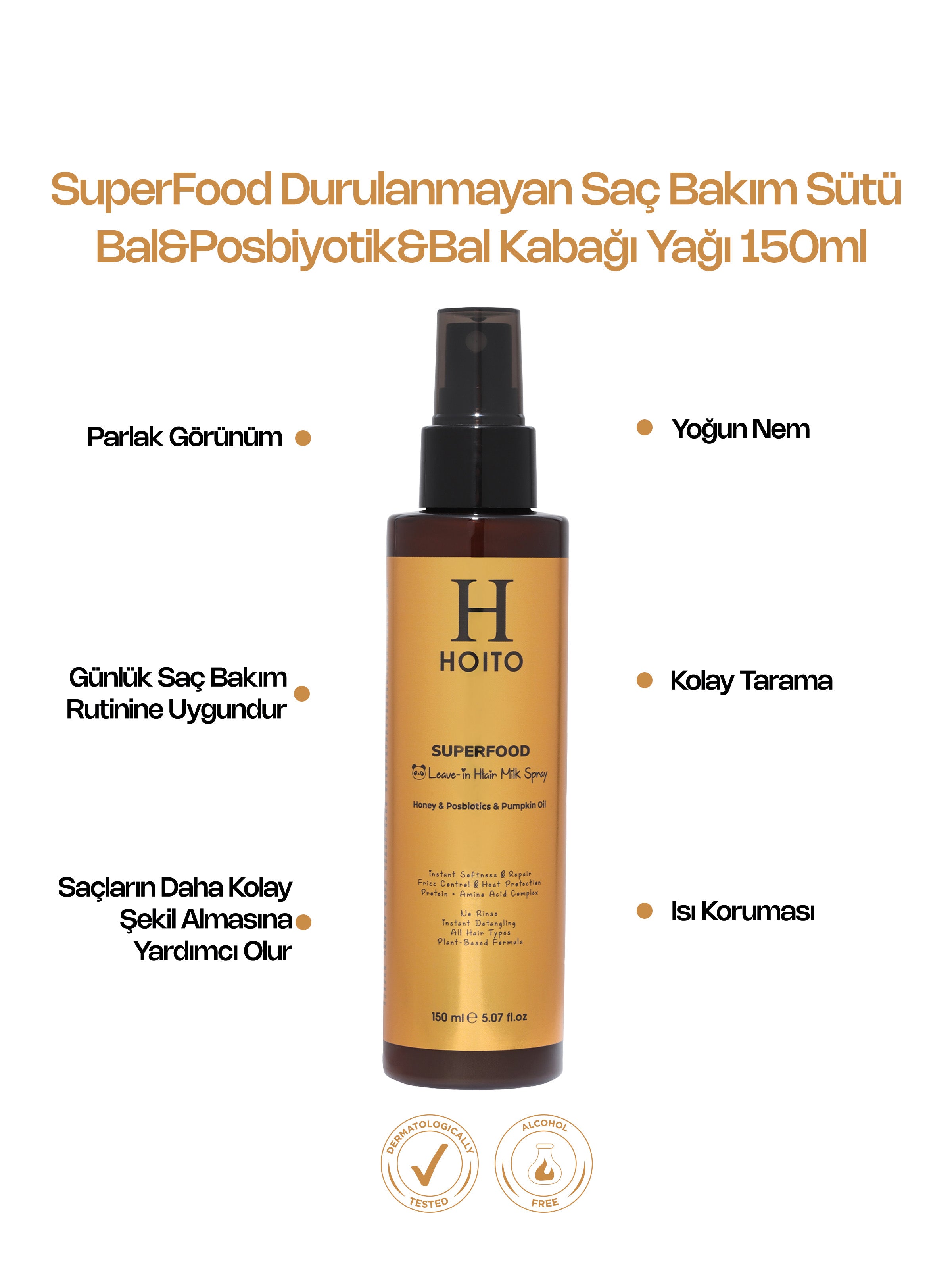SuperFood Durulanmayan Saç Bakım Sütü Bal&Posbiyotik&Bal Kabağı Yağı 150ml