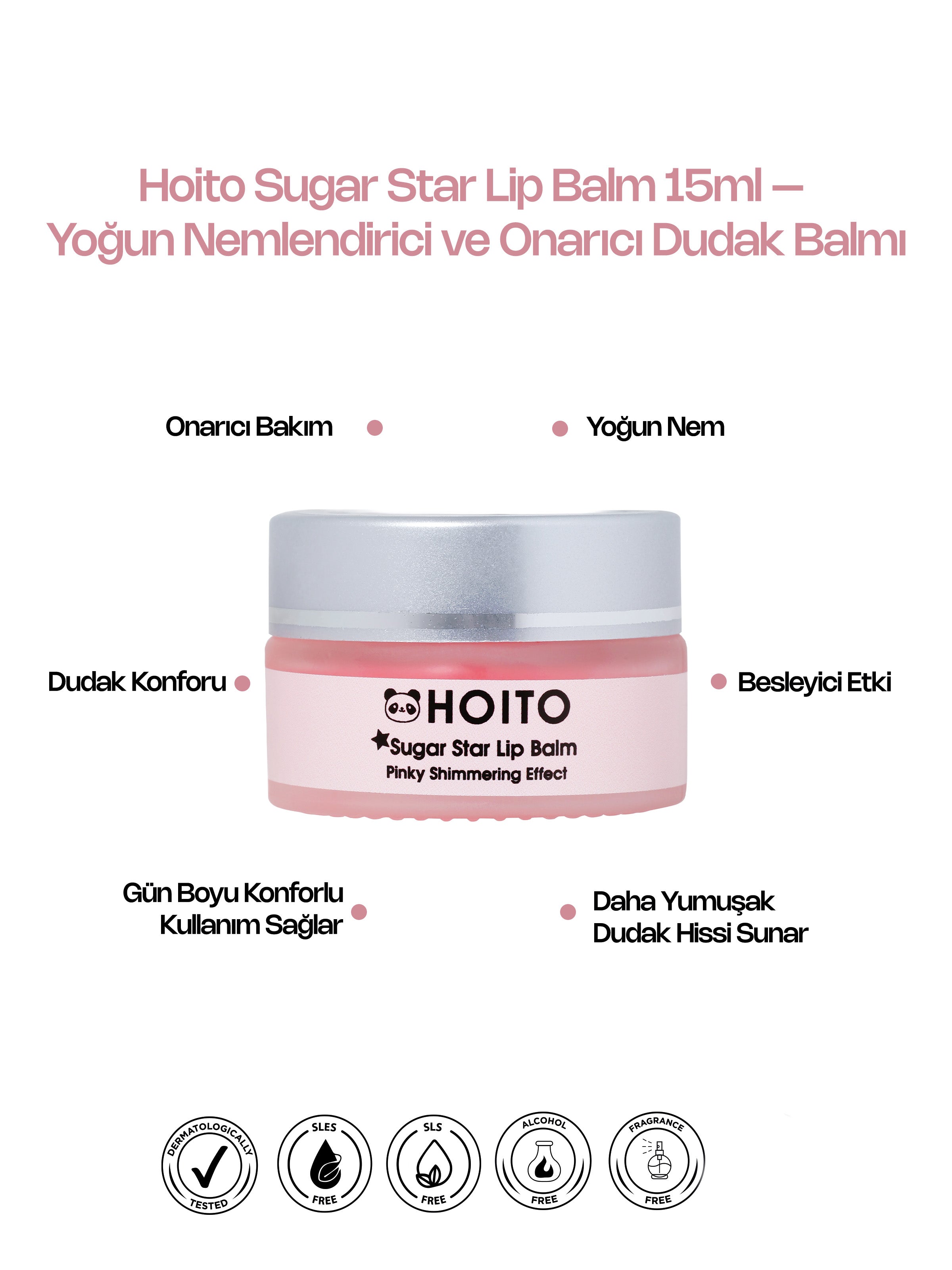 Hoito Sugar Star Lip Balm 15ml - Yoğun Nemlendirici ve Onarıcı Dudak Balmı