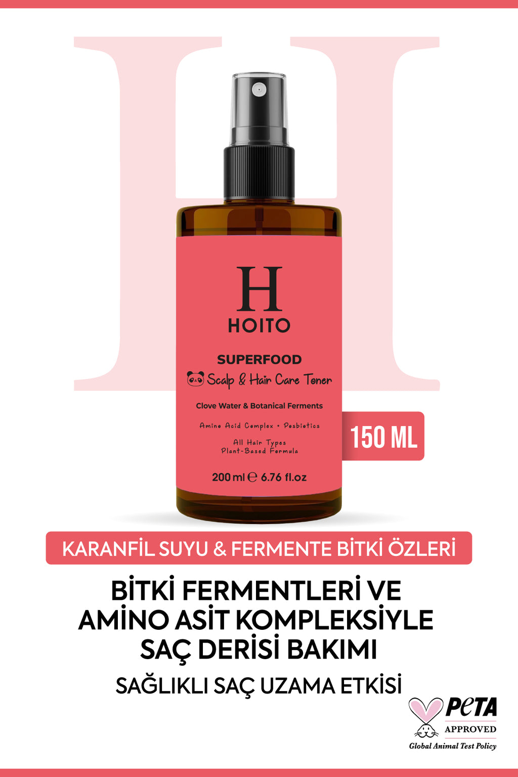 Saç Dökülmesi Karşıtı, Hızlı Saç Uzatma, Karanfil Suyu&Posbiyotik Saç&Saç Derisi Bakım Toniği 200ml
