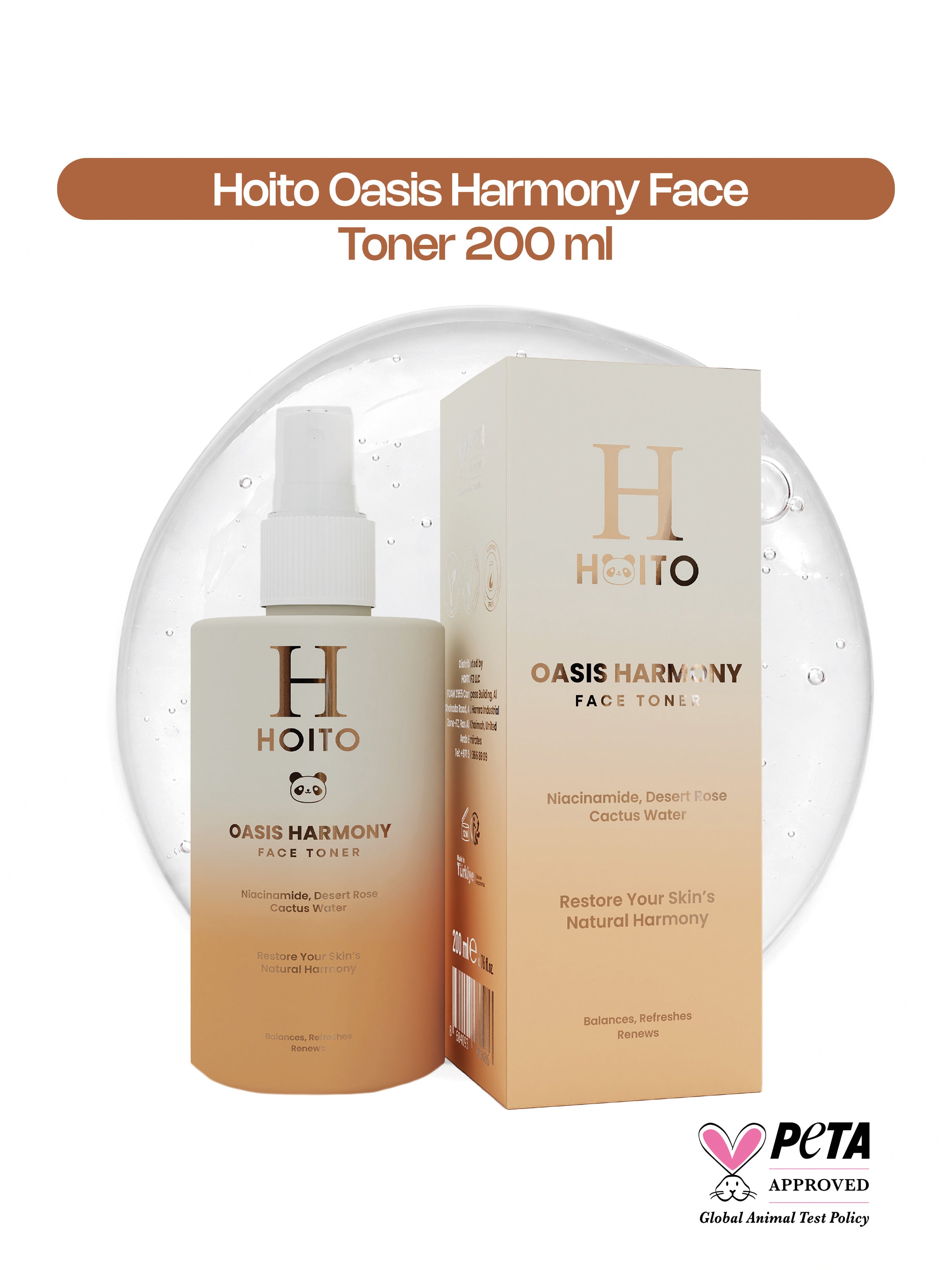 Oasis Harmony Face Toner – Niacinamide, Çöl Gülü & Kaktüs Suyu İçeren Yüz Toniği 200 ml