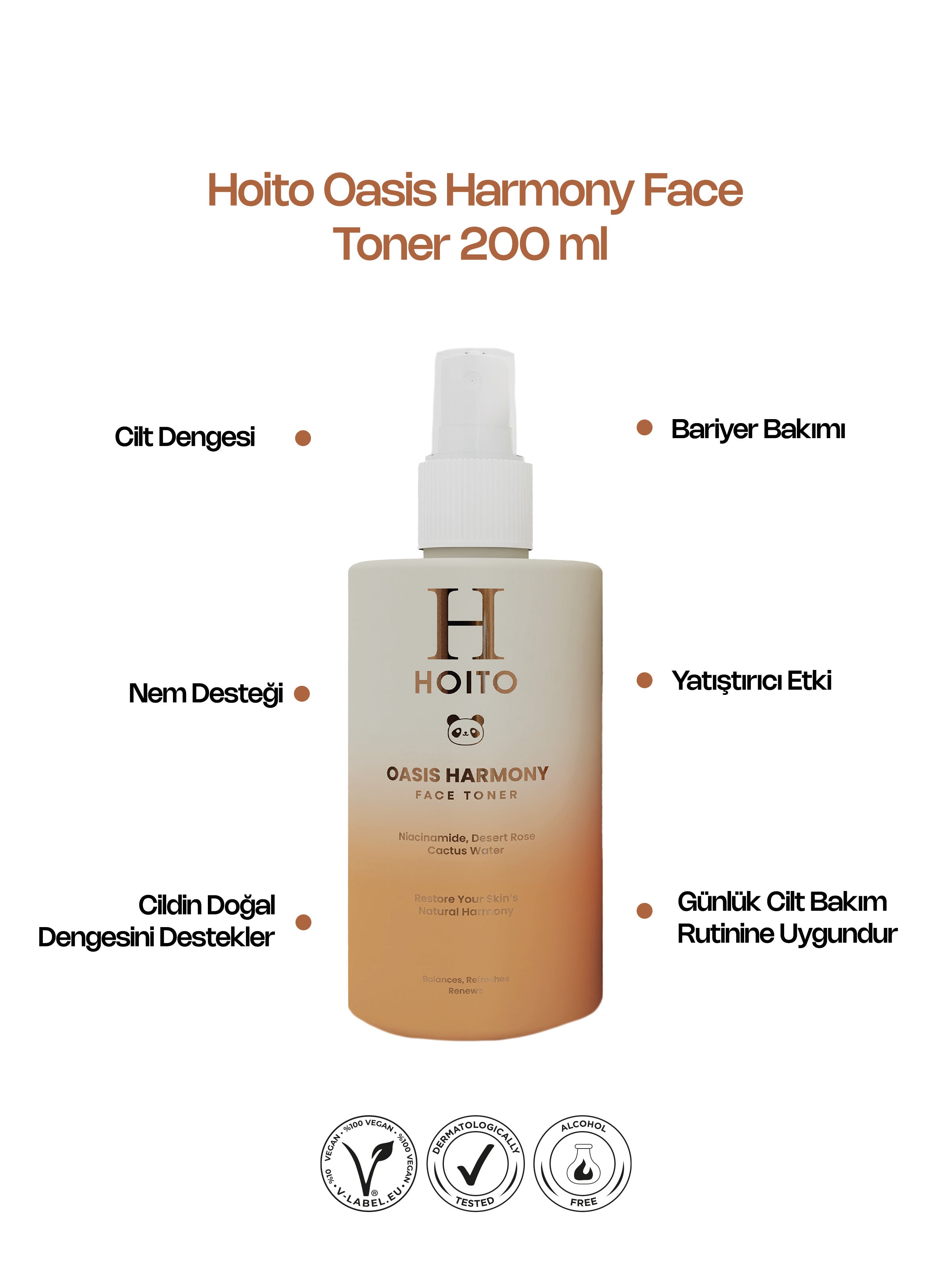 Oasis Harmony Face Toner – Niacinamide, Çöl Gülü & Kaktüs Suyu İçeren Yüz Toniği 200 ml