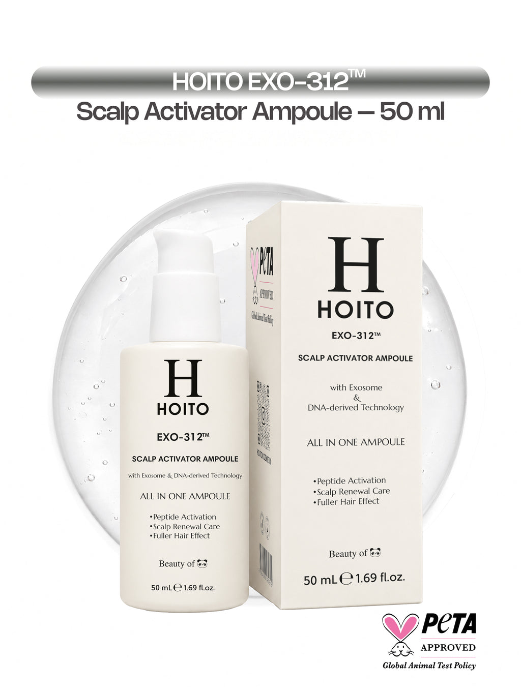 HOITO EXO-312™ Scalp Activator Ampoule – Peptit, Eksozom & DNA Teknolojili Saç Derisi Bakım Ampulü 50 ml