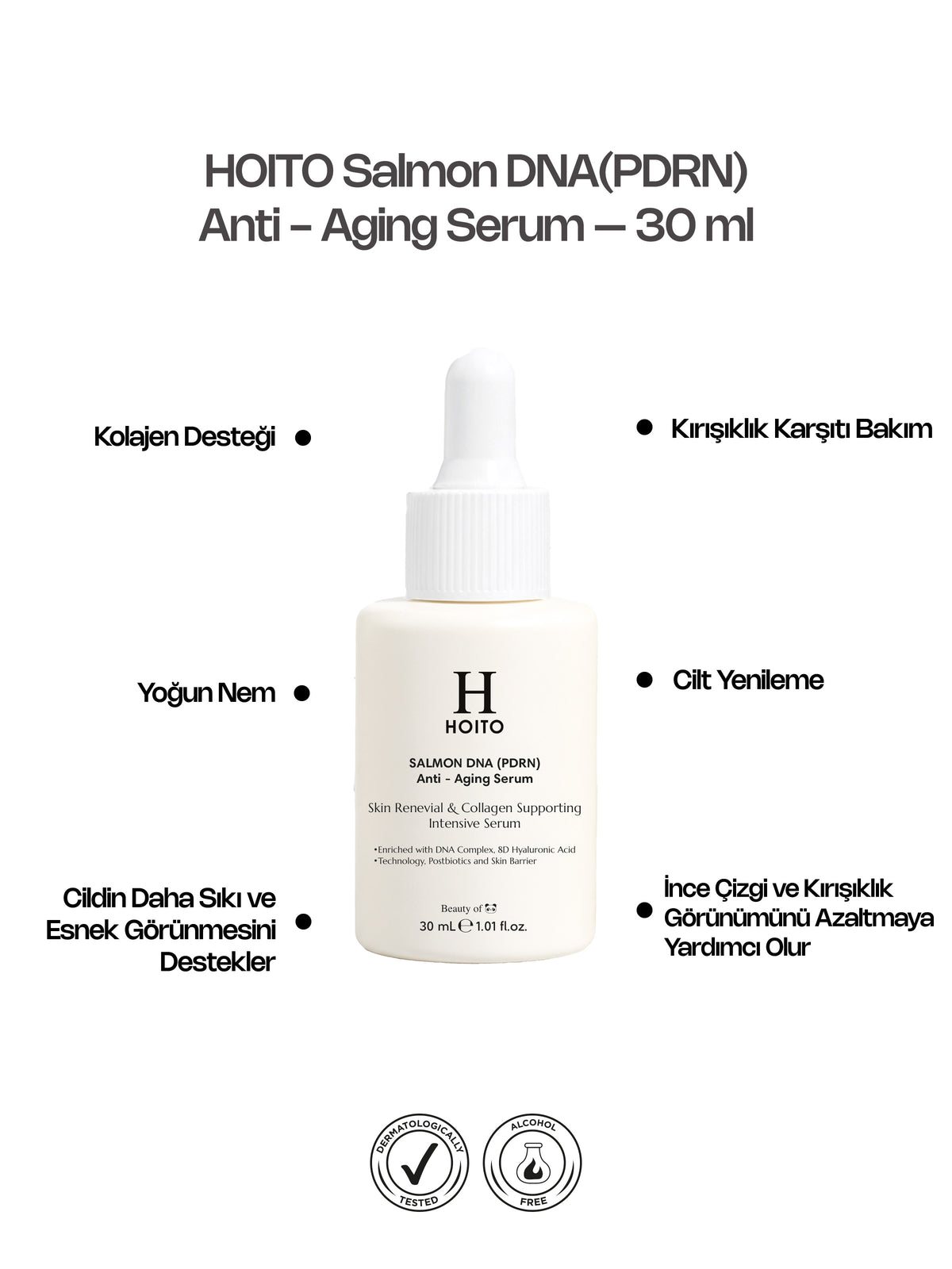 HOITO Salmon DNA (PDRN) Anti-Aging Serum – Cilt Yenilenmesini ve Kolajen Görünümünü Destekleyen Yoğun Bakım Serumu 30 ml