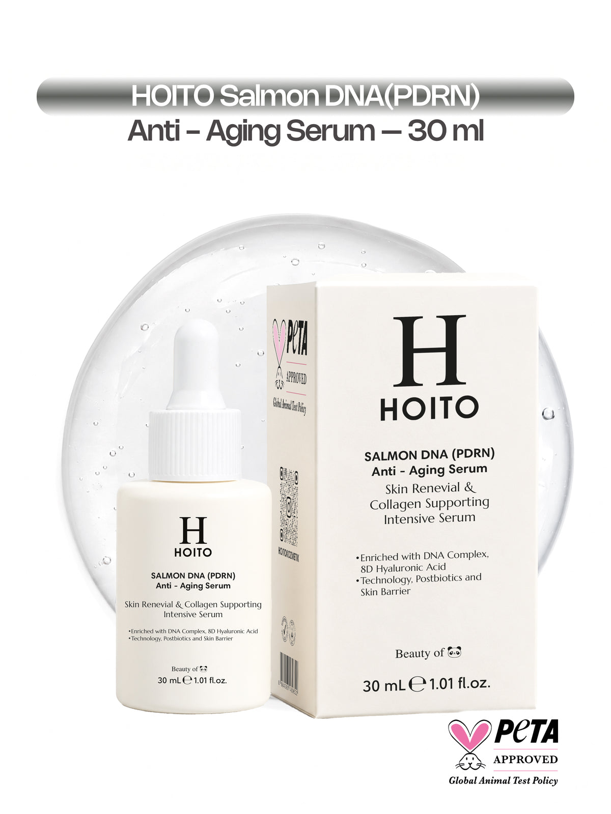 HOITO Salmon DNA (PDRN) Anti-Aging Serum – Cilt Yenilenmesini ve Kolajen Görünümünü Destekleyen Yoğun Bakım Serumu 30 ml