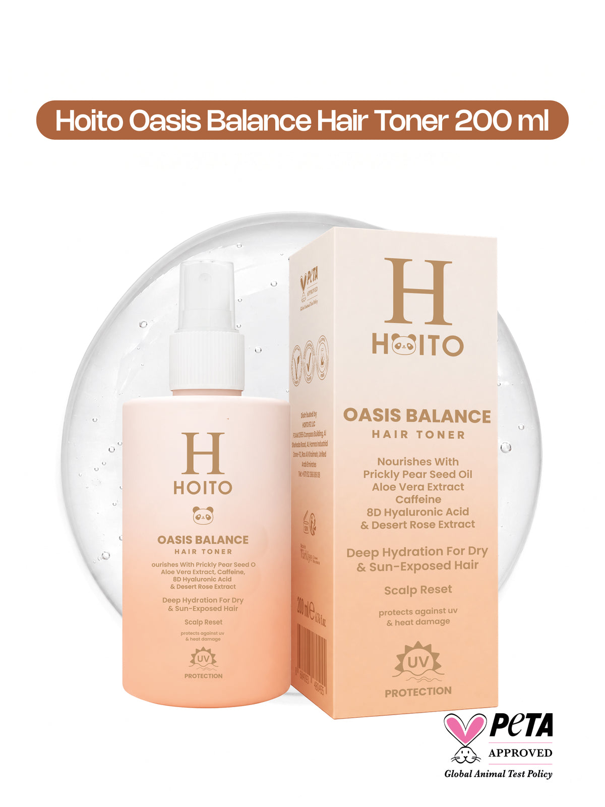Oasis Balance Hair Toner – 8D Hyaluronik Asit, Kafein & Aloe Vera İçeren Nemlendirici Saç Toniği 200 ml