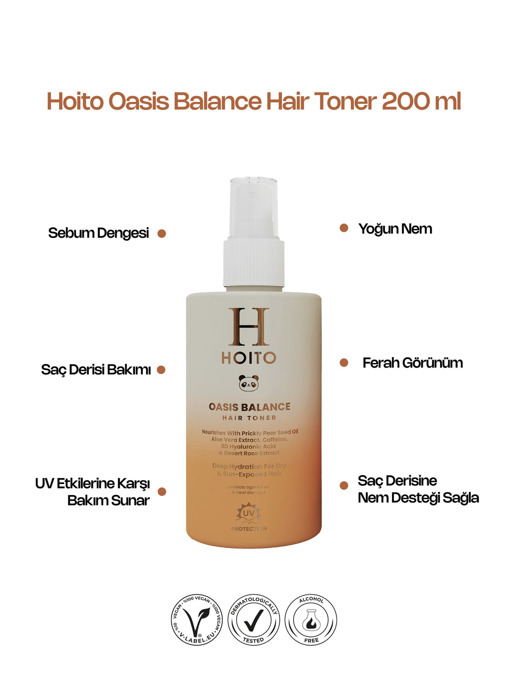 Oasis Balance Hair Toner – 8D Hyaluronik Asit, Kafein & Aloe Vera İçeren Nemlendirici Saç Toniği 200 ml