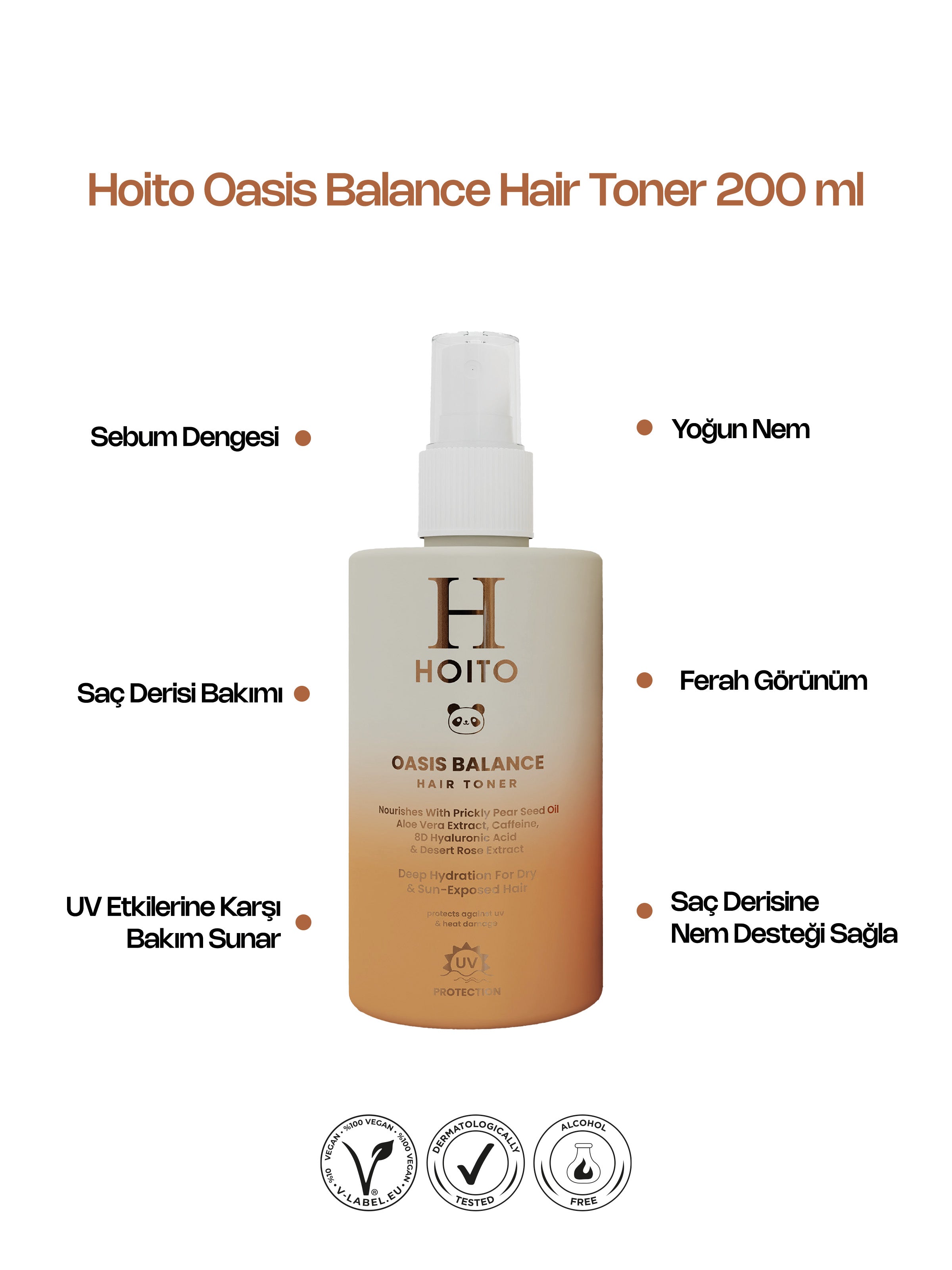 Oasis Balance Hair Toner – 8D Hyaluronik Asit, Kafein & Aloe Vera İçeren Nemlendirici Saç Toniği 200 ml