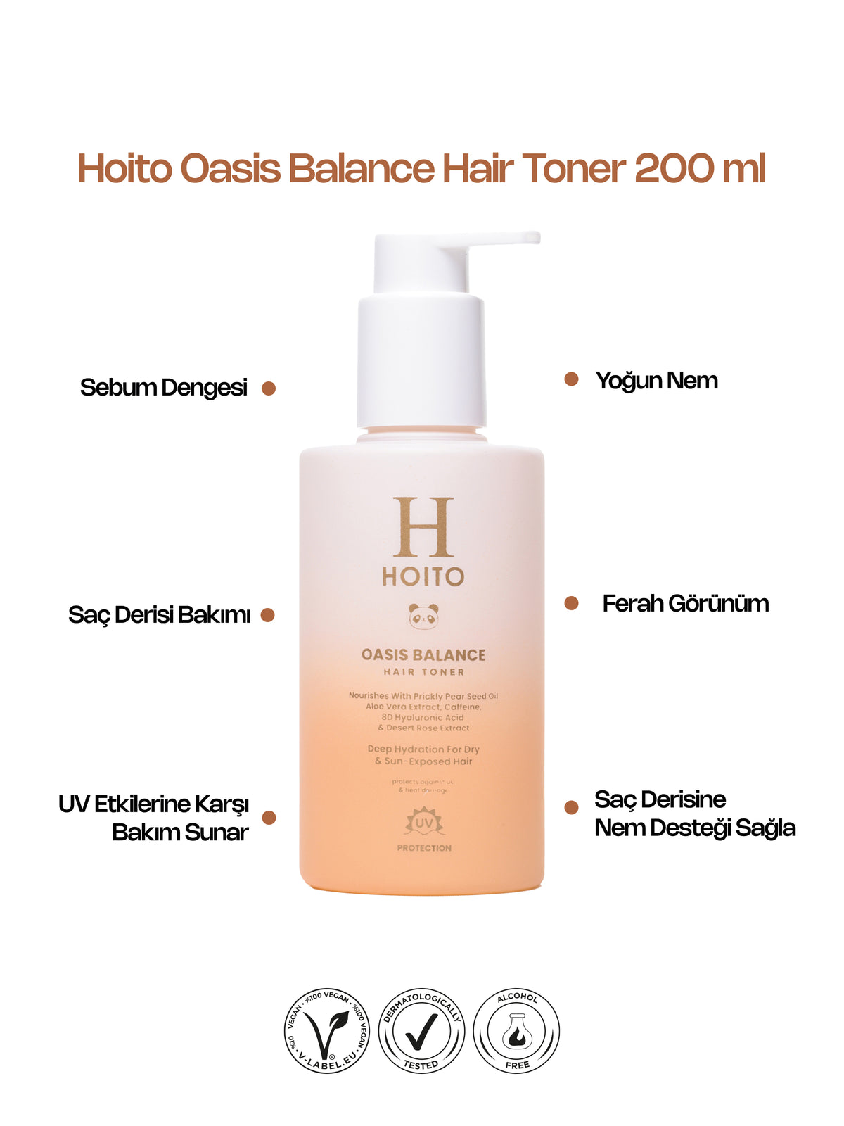Oasis Balance Hair Toner – 8D Hyaluronik Asit, Kafein & Aloe Vera İçeren Nemlendirici Saç Toniği 200 ml