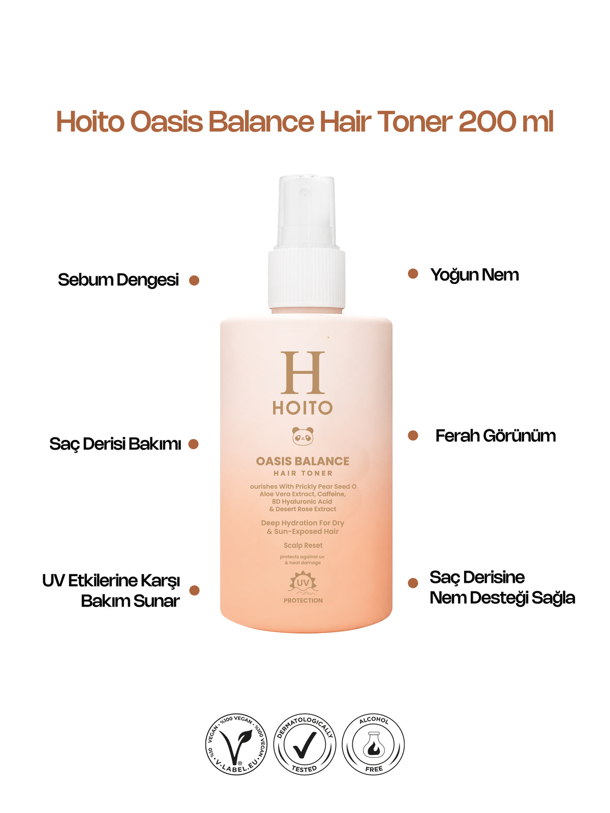 Oasis Balance Hair Toner – 8D Hyaluronik Asit, Kafein & Aloe Vera İçeren Nemlendirici Saç Toniği 200 ml