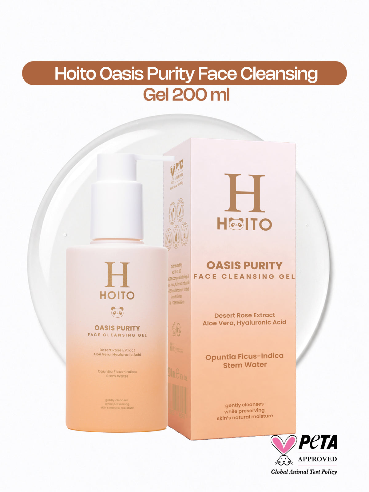 Oasis Purity Face Cleansing Gel – Hyaluronik Asit, Aloe Vera & Çöl Gülü İçeren Yüz Temizleme Jeli 200 ml