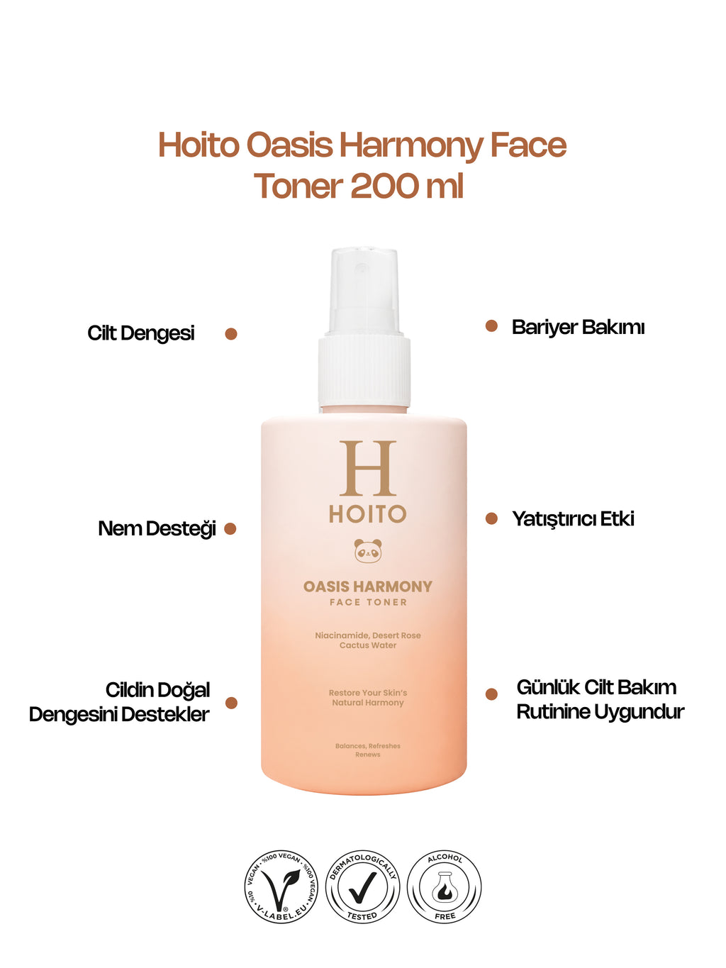 Oasis Harmony Face Toner – Niacinamide, Çöl Gülü & Kaktüs Suyu İçeren Yüz Toniği 200 ml