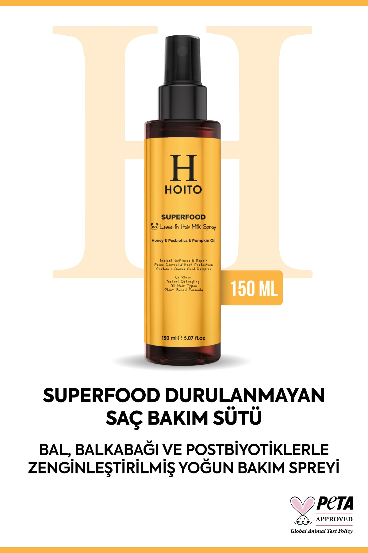 SuperFood Durulanmayan Saç Bakım Sütü Bal&Posbiyotik&Bal Kabağı Yağı 150ml